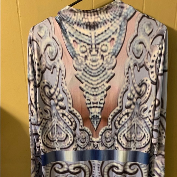 COPY - Light Blue/ White Designed Bodycon Jumpsuit - Picture 4 of 7